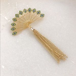 Crystal Peacock Brooch Pin